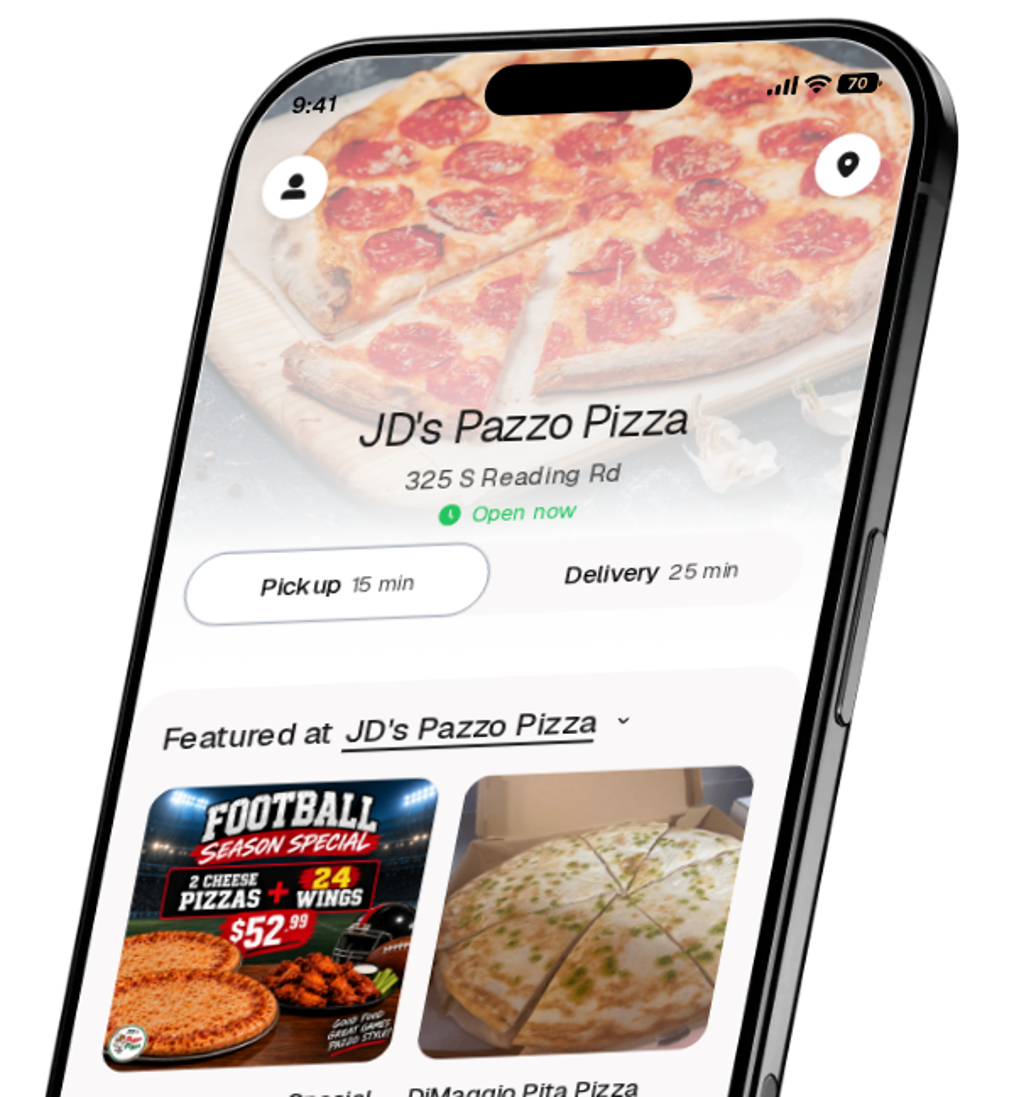 JD's Pazzo Pizza app preview