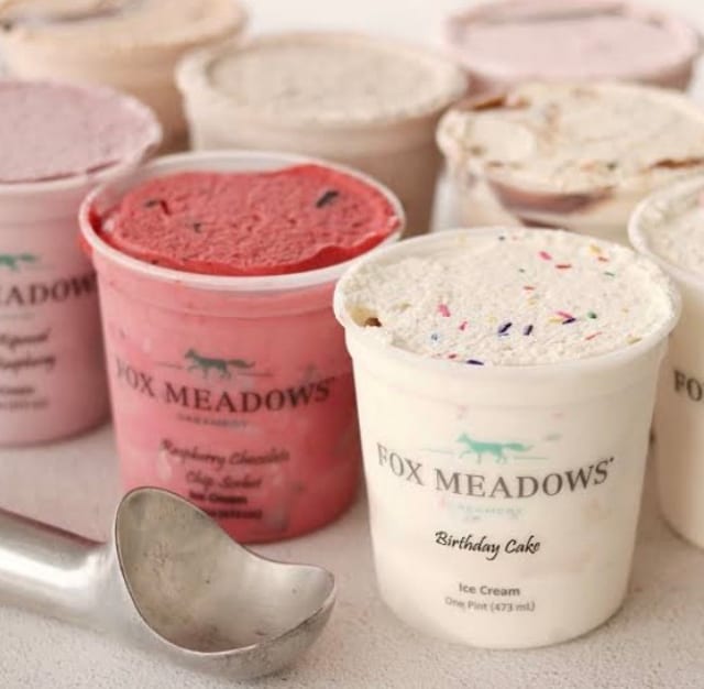 Fox Meadow Ice Cream Pints.