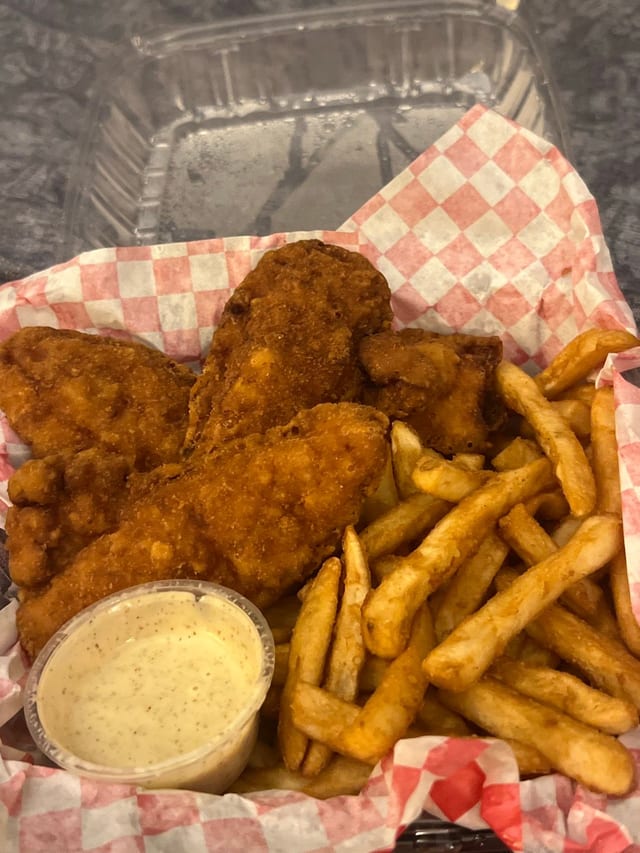Chicken Fingers with French Fries.